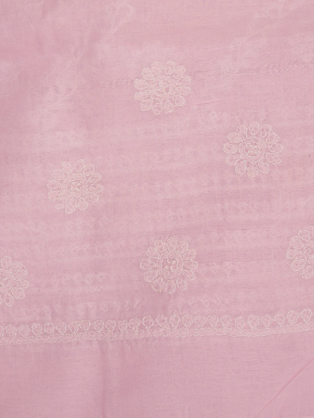 Ada Hand Embroidered Pink Cotton Lucknowi Chikankari Saree and Blouse 01A866193