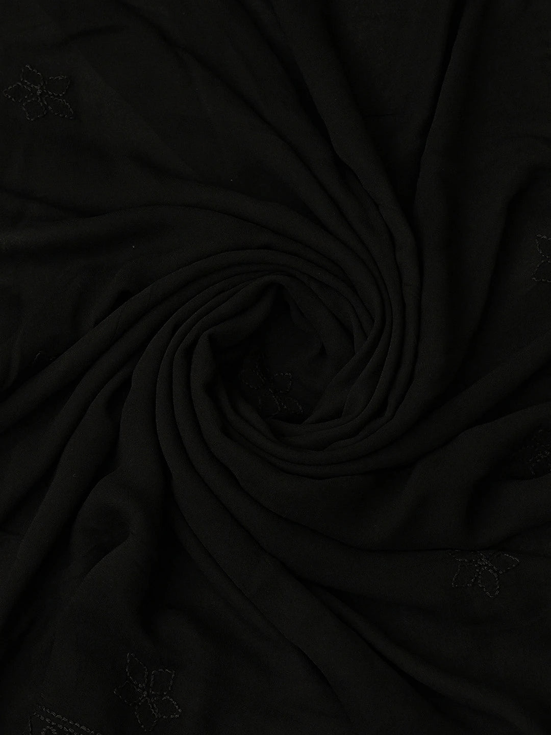Ada Hand Embroidered Black Viscose Georgette Lucknowi Chikankari Unstitched Kurta Dupatta Set 01A792849