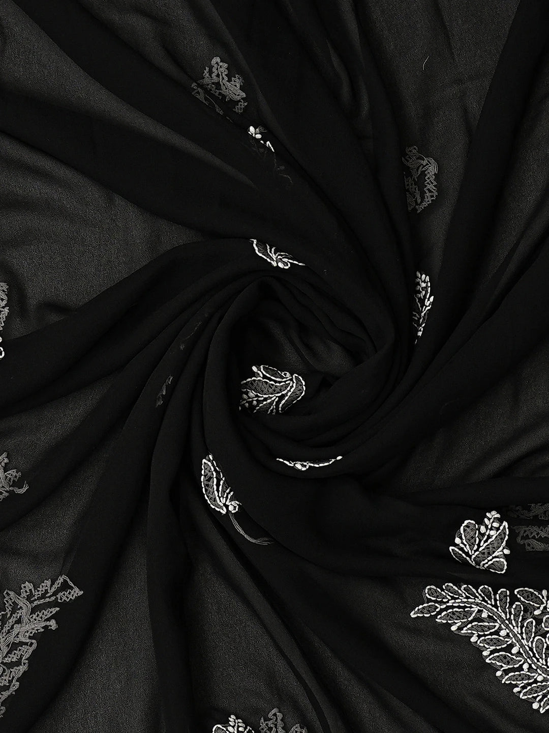 Ada Hand Embroidered Black Georgette Lucknowi Chikankari Unstitched Suit Piece 01A834690