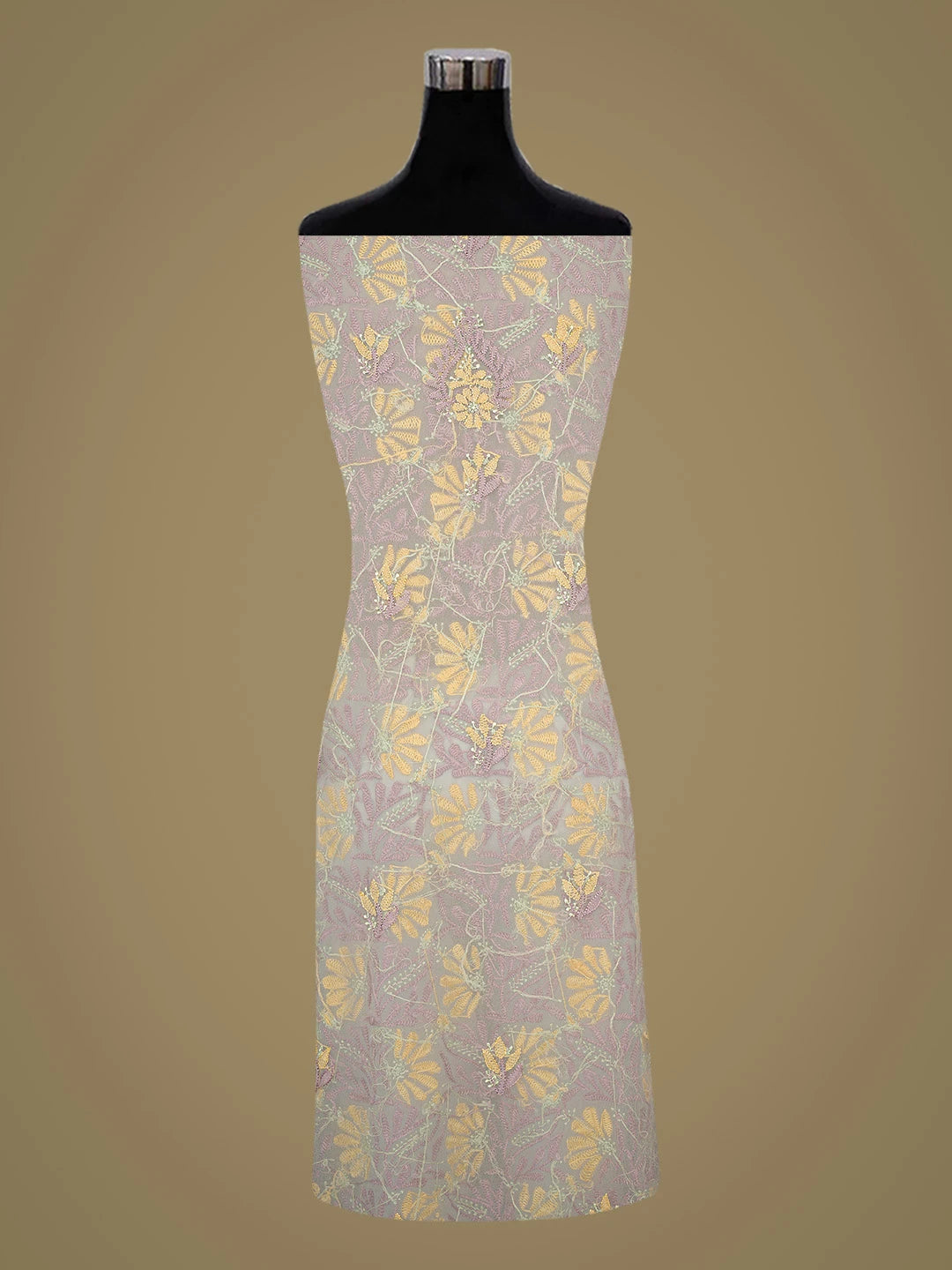 Ada Hand Embroidered Grey Georgette Lucknowi Chikankari Unstitched Suit Piece 01A857253