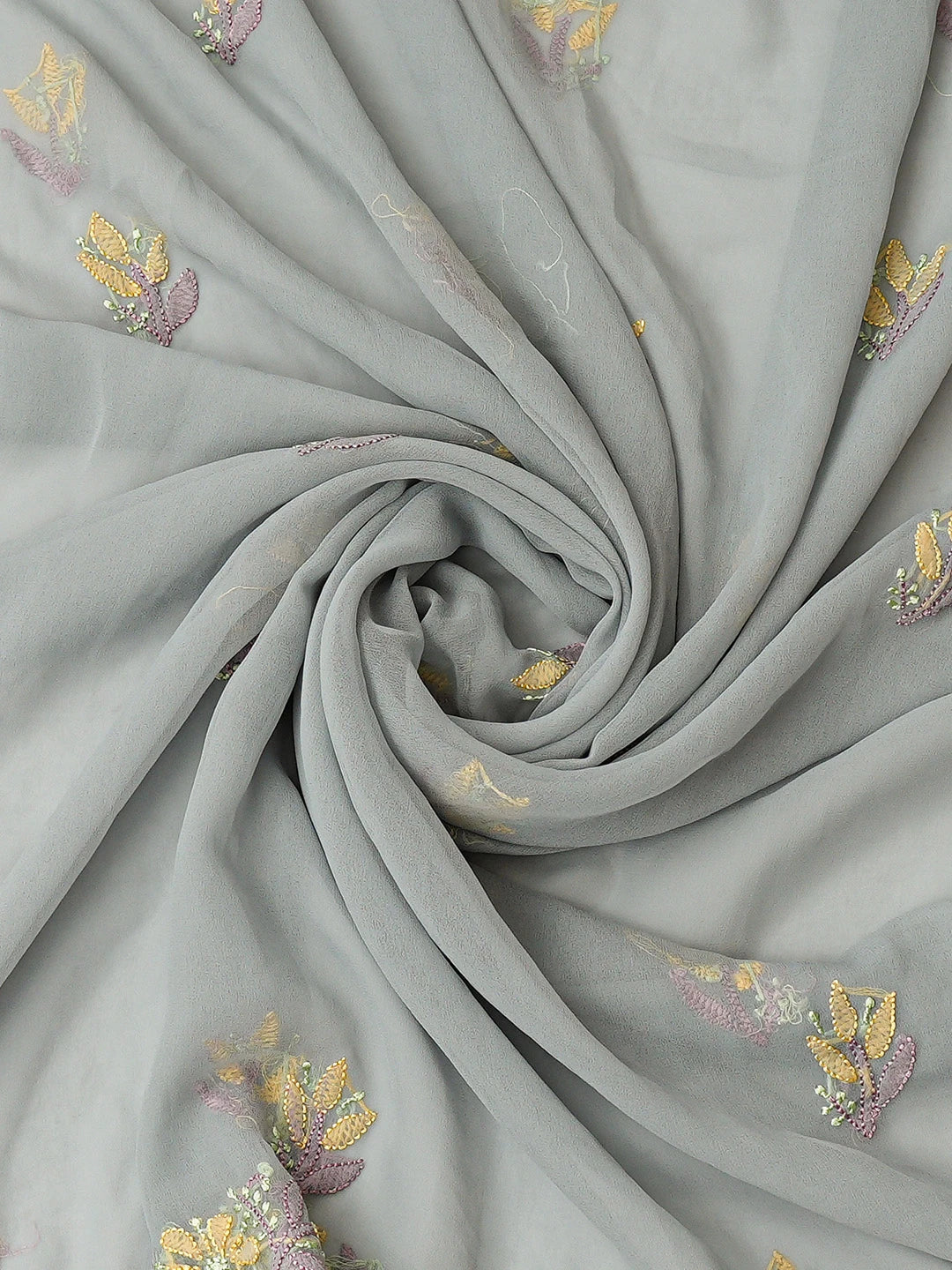 Ada Hand Embroidered Grey Georgette Lucknowi Chikankari Unstitched Suit Piece 01A857253