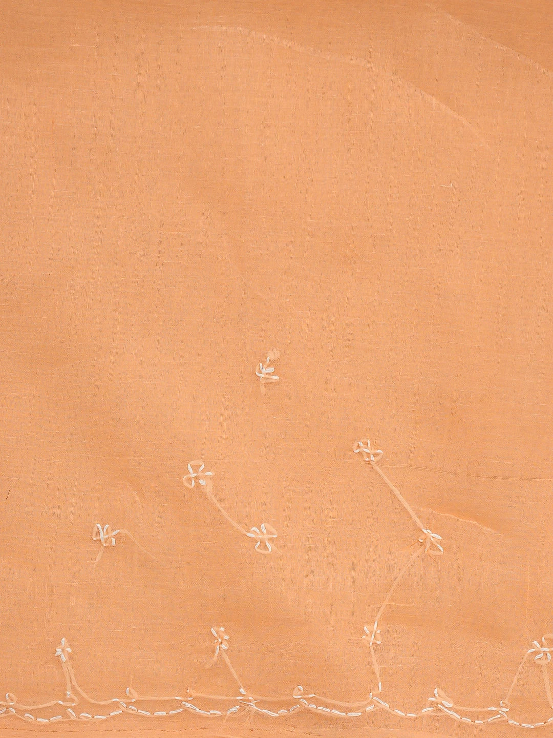 Ada Hand Embroidered Peach Cotton Lucknowi Chikankari Saree and Blouse 01A854481