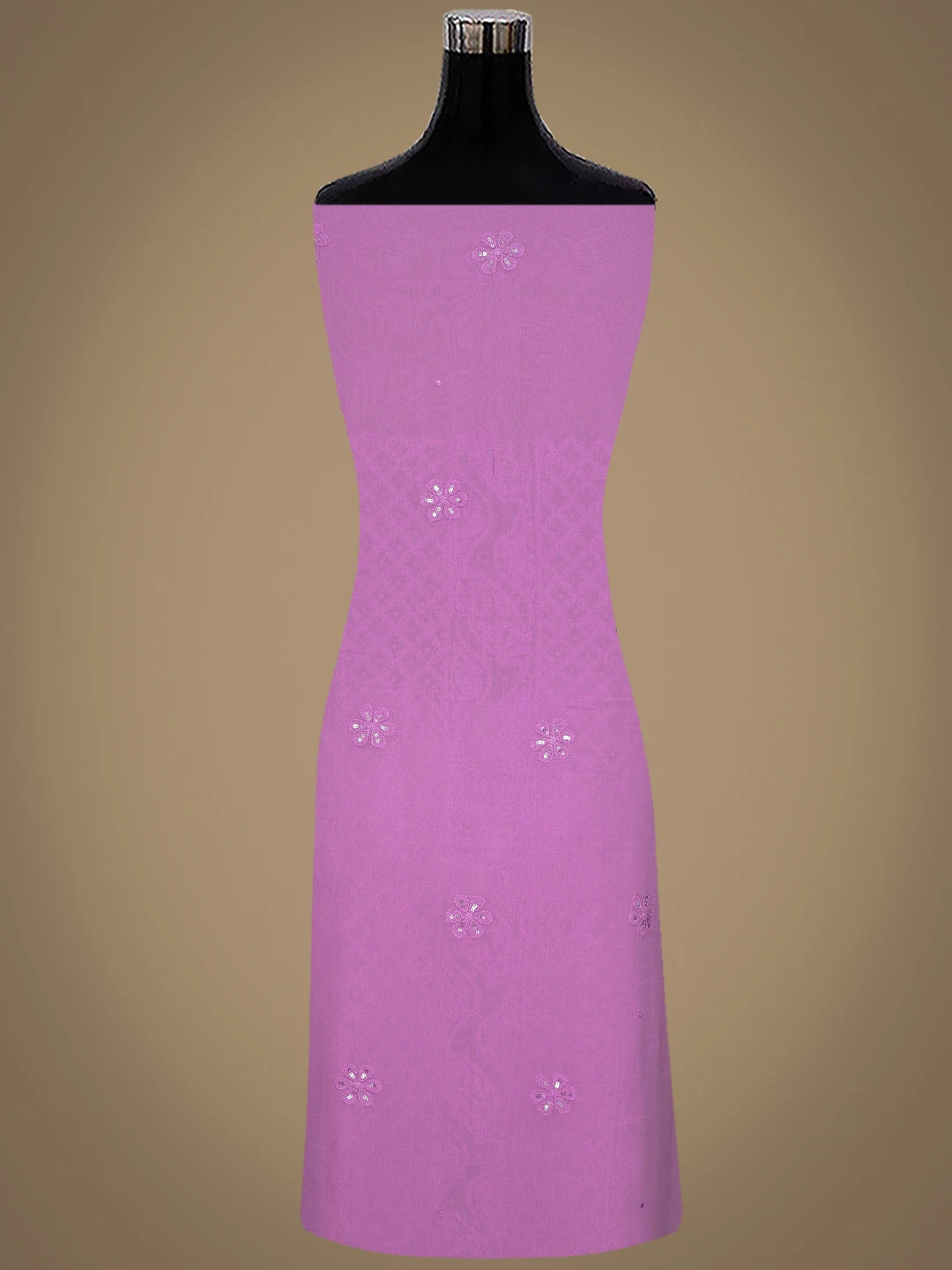 Ada Hand Embroidered Lavender(Floral) Viscose Georgette Lucknowi Chikankari Unstitched Kurta Dupatta Set With Zari Work 01A416981