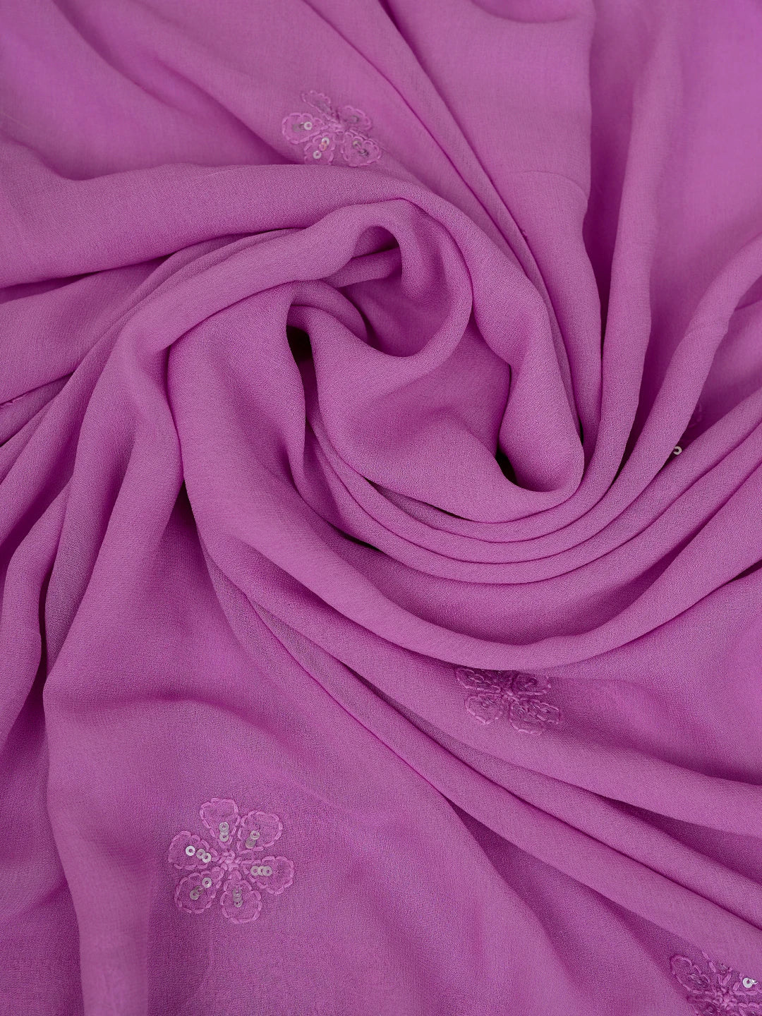 Ada Hand Embroidered Lavender(Floral) Viscose Georgette Lucknowi Chikankari Unstitched Kurta Dupatta Set With Zari Work 01A416981