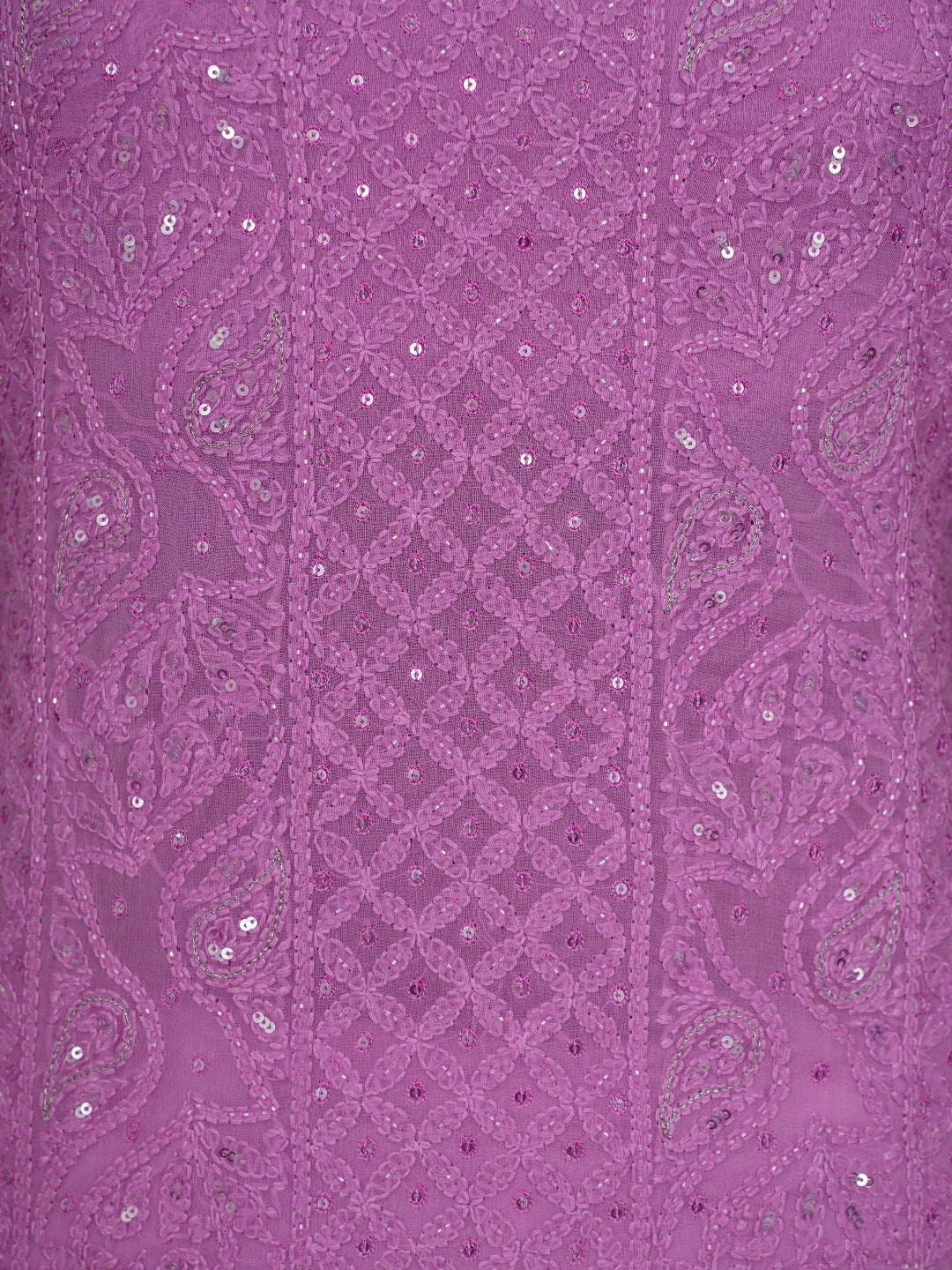 Ada Hand Embroidered Lavender(Floral) Viscose Georgette Lucknowi Chikankari Unstitched Kurta Dupatta Set With Zari Work 01A416981