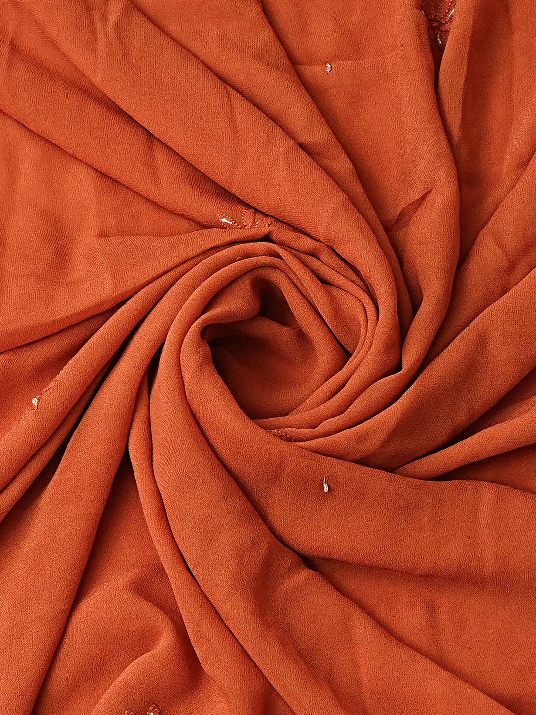 Ada Hand Embroidered Rust Viscose Georgette Lucknowi Chikankari Unstitched Kurta Dupatta Set With Cutdana Work 01A764520