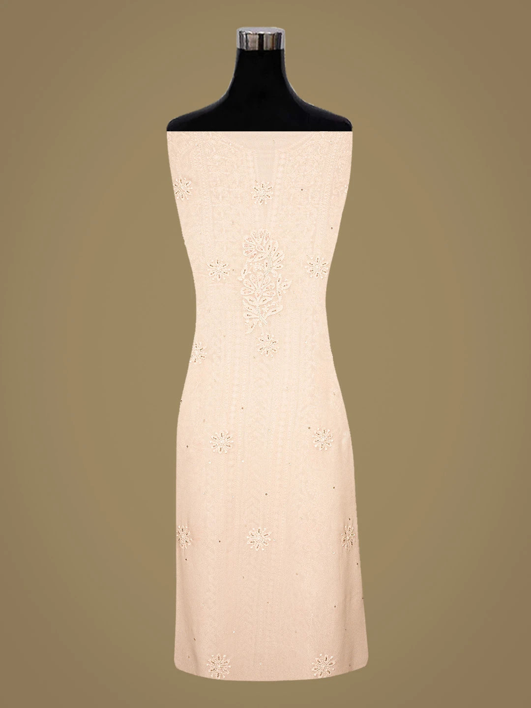 Ada Hand Embroidered Dusty Pink Viscose Georgette Lucknowi Chikankari Unstitched Kurta Dupatta Set With Cutdana Work 01A699578