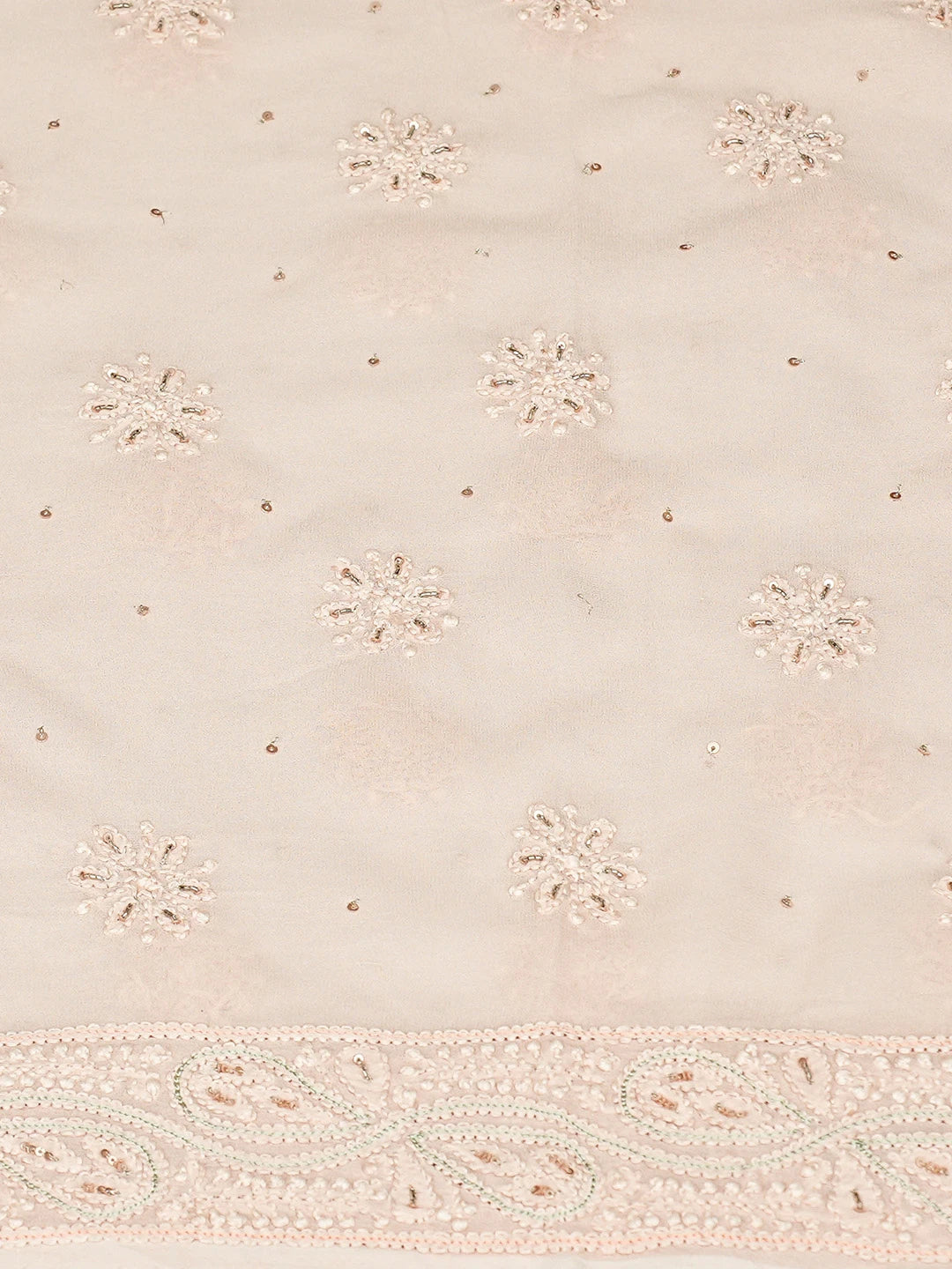 Ada Hand Embroidered Dusty Pink Viscose Georgette Lucknowi Chikankari Unstitched Kurta Dupatta Set With Cutdana Work 01A699578
