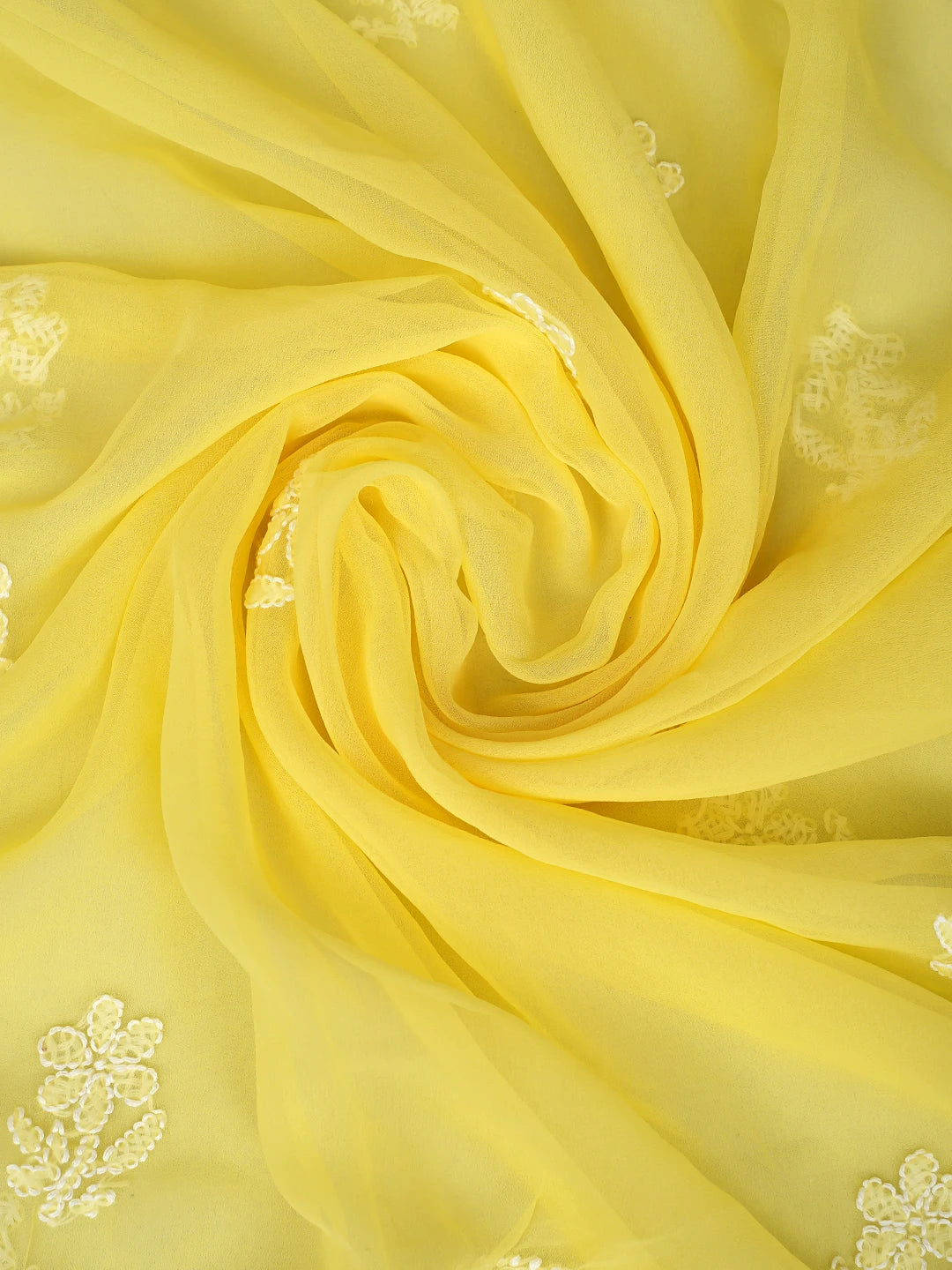Ada Hand Embroidered Yellow Georgette Lucknowi Chikankari Unstitched Suit Piece 01A866793