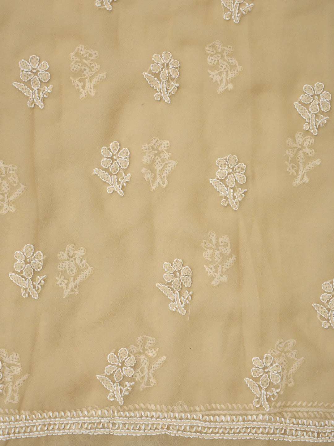 Ada Hand Embroidered Fawn Georgette Lucknowi Chikankari Unstitched Suit Piece 01A866835