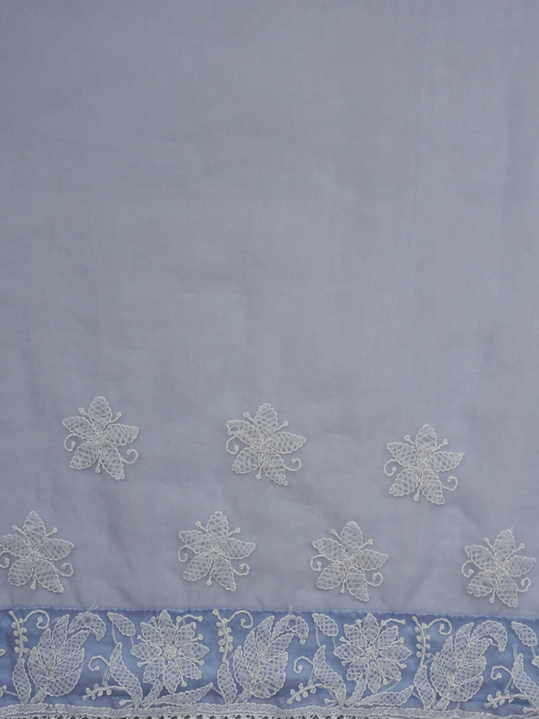 Ada Hand Embroidered Mauve Organza Lucknowi Chikankari Saree and Blouse 01A818228