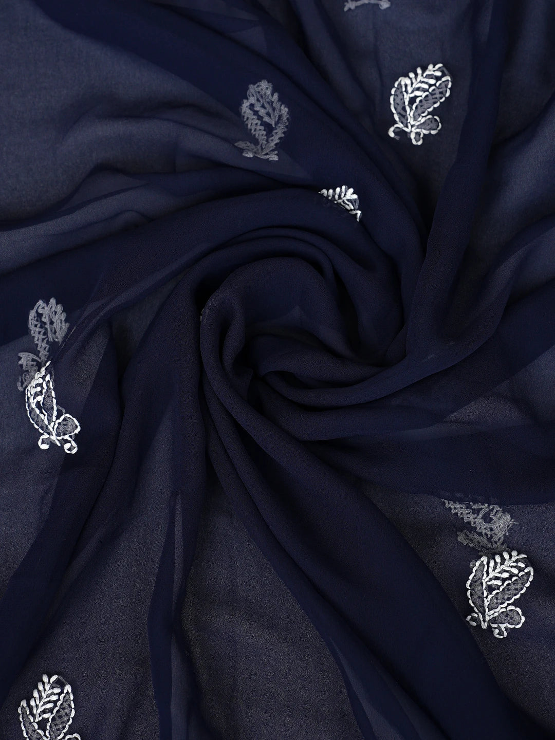 Ada Hand Embroidered Navy Blue  Georgette Lucknowi Chikankari Unstitched Suit Piece 01A866823