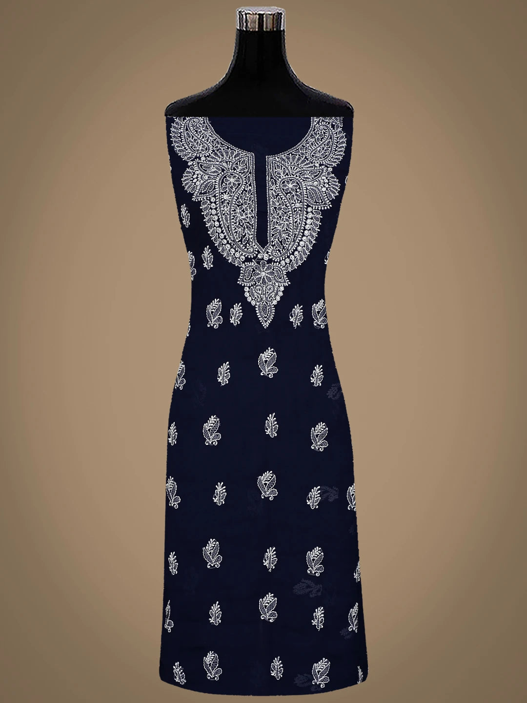 Ada Hand Embroidered Navy Blue  Georgette Lucknowi Chikankari Unstitched Suit Piece 01A866823