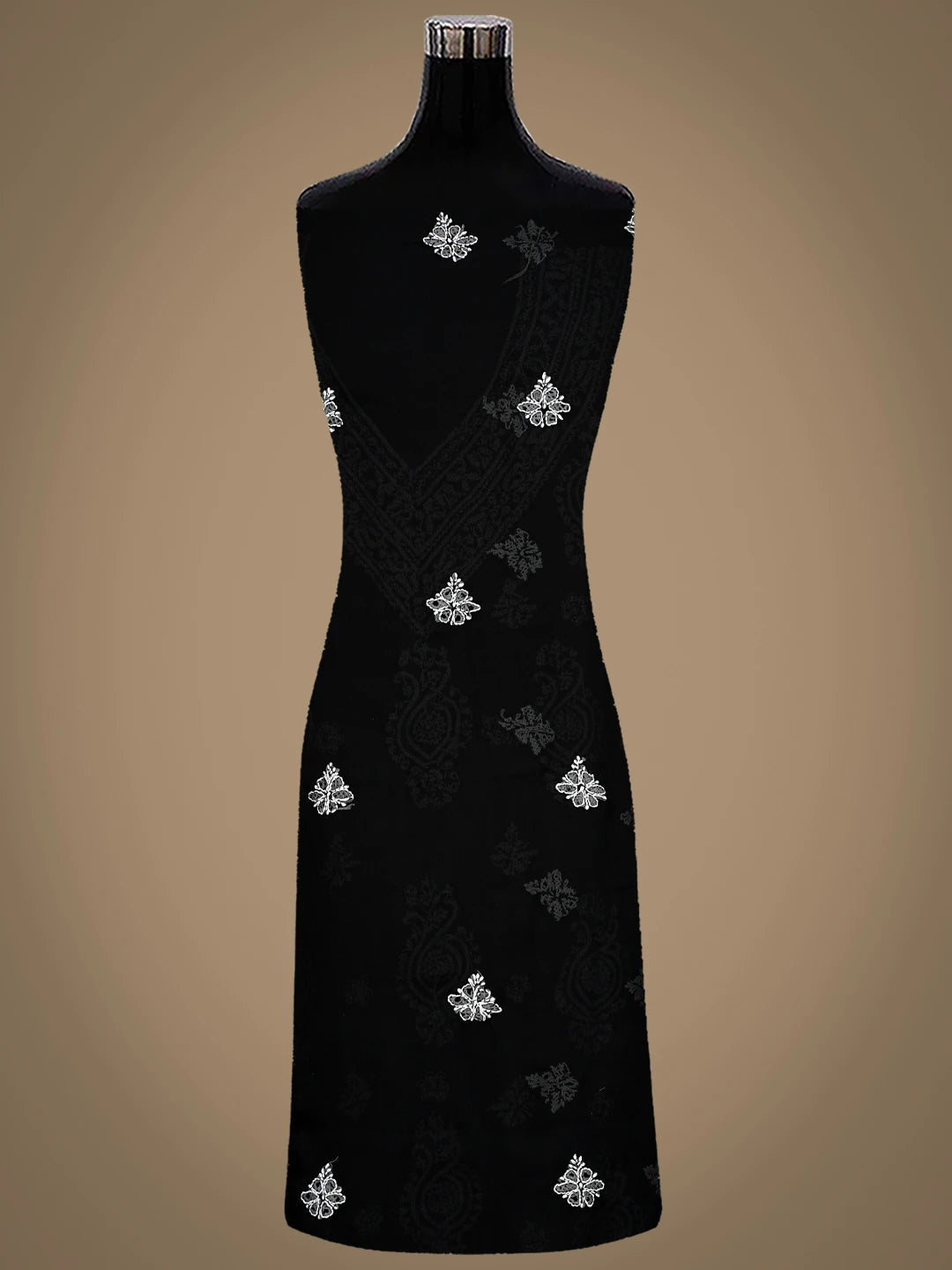 Ada Hand Embroidered Black Georgette Lucknowi Chikankari Unstitched Suit Piece 01A866863