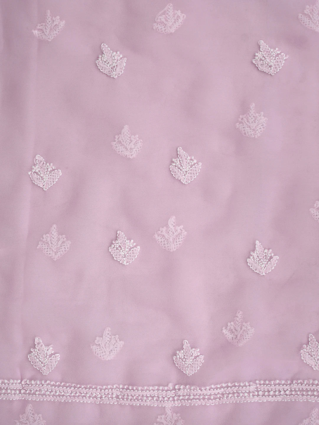 Ada Hand Embroidered Pink Georgette Lucknowi Chikankari Unstitched Suit Piece 01A866829