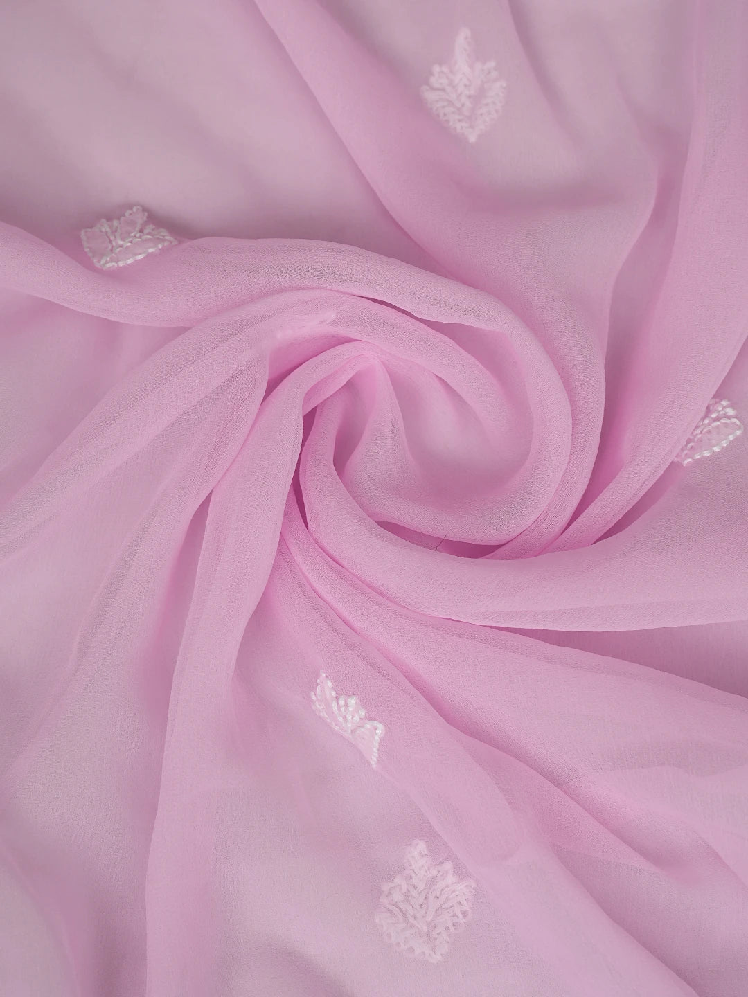 Ada Hand Embroidered Pink Georgette Lucknowi Chikankari Unstitched Suit Piece 01A866829