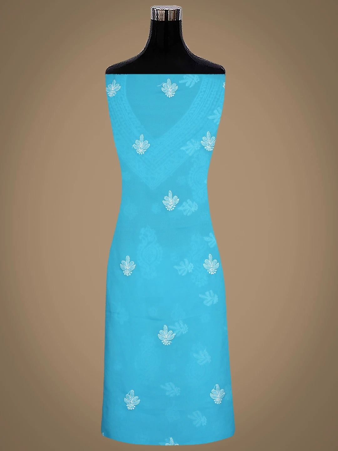 Ada Hand Embroidered Sky Blue Georgette Lucknowi Chikankari Unstitched Suit Piece 01A866877