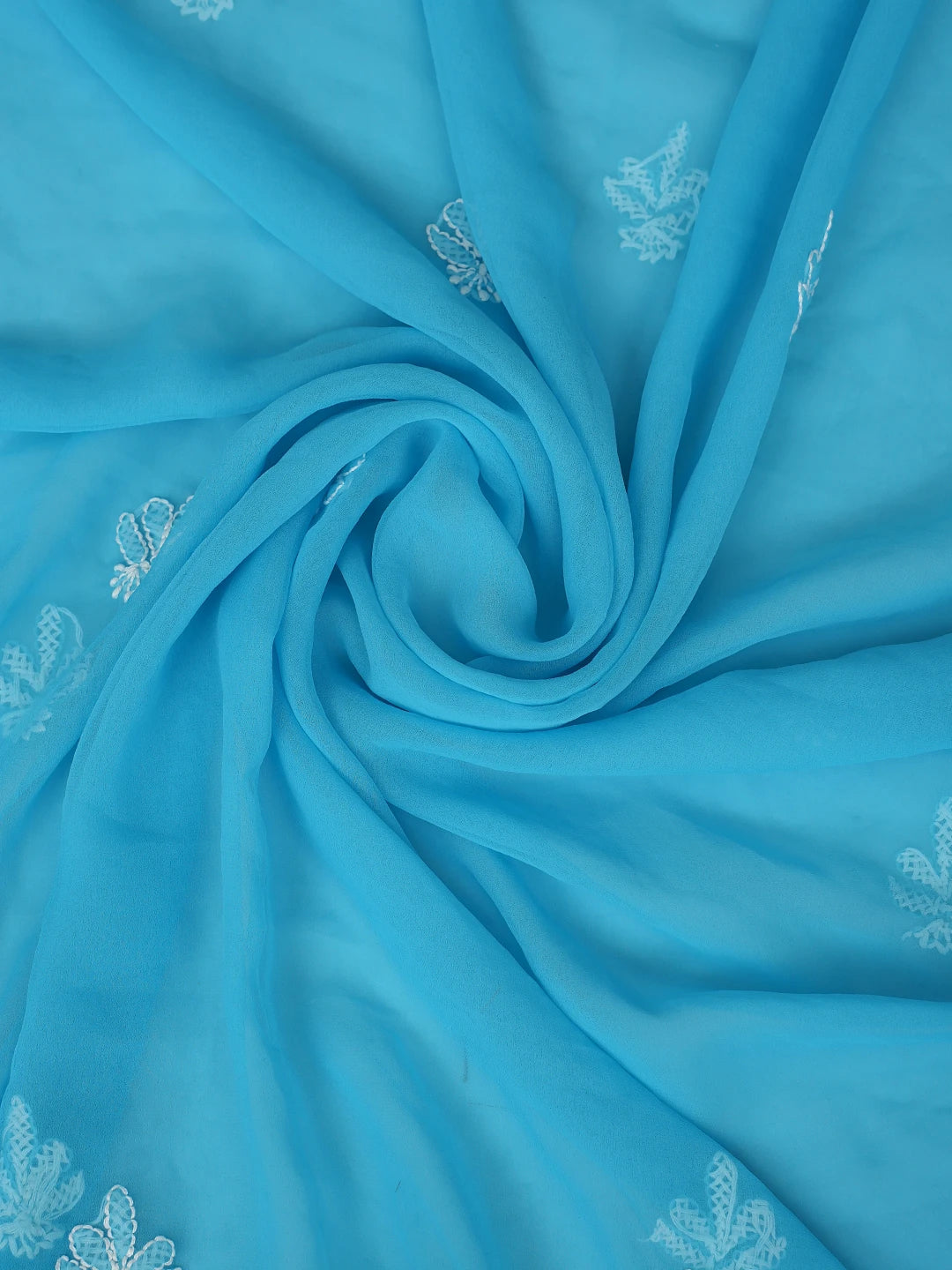 Ada Hand Embroidered Sky Blue Georgette Lucknowi Chikankari Unstitched Suit Piece 01A866877