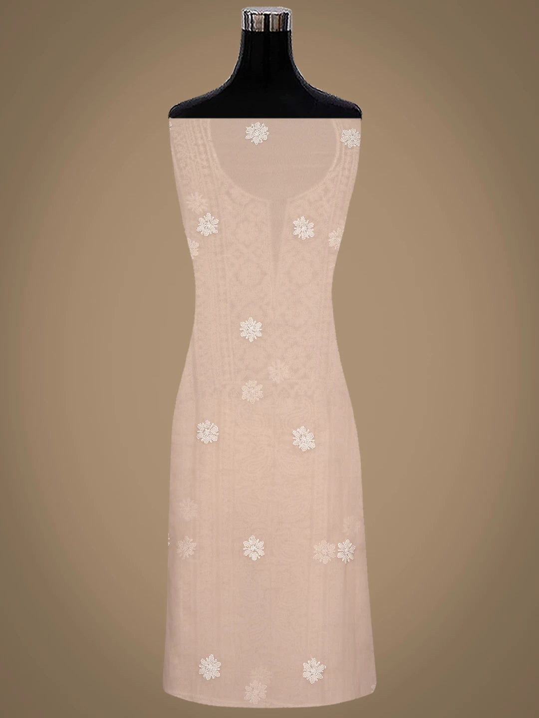 Ada Hand Embroidered Fawn Georgette Lucknowi Chikankari Unstitched Suit Piece 01A866983