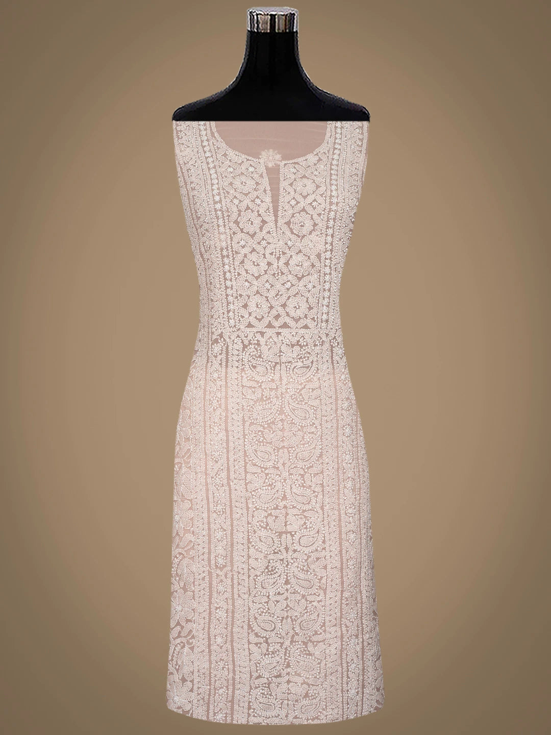 Ada Hand Embroidered Fawn Georgette Lucknowi Chikankari Unstitched Suit Piece 01A866983
