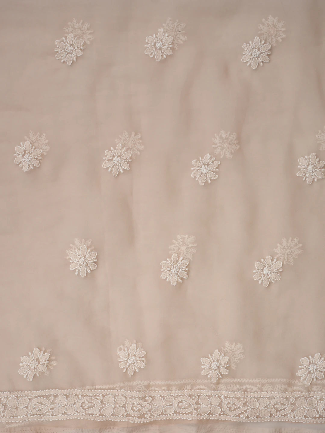 Ada Hand Embroidered Fawn Georgette Lucknowi Chikankari Unstitched Suit Piece 01A866983