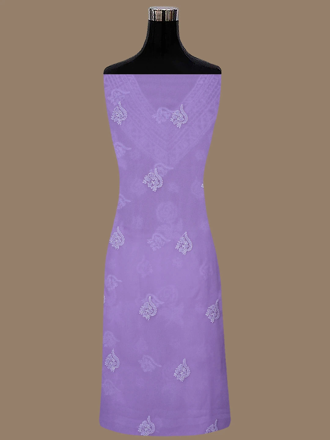 Ada Hand Embroidered Mauve Georgette Lucknowi Chikankari Unstitched Suit Piece 01A866858