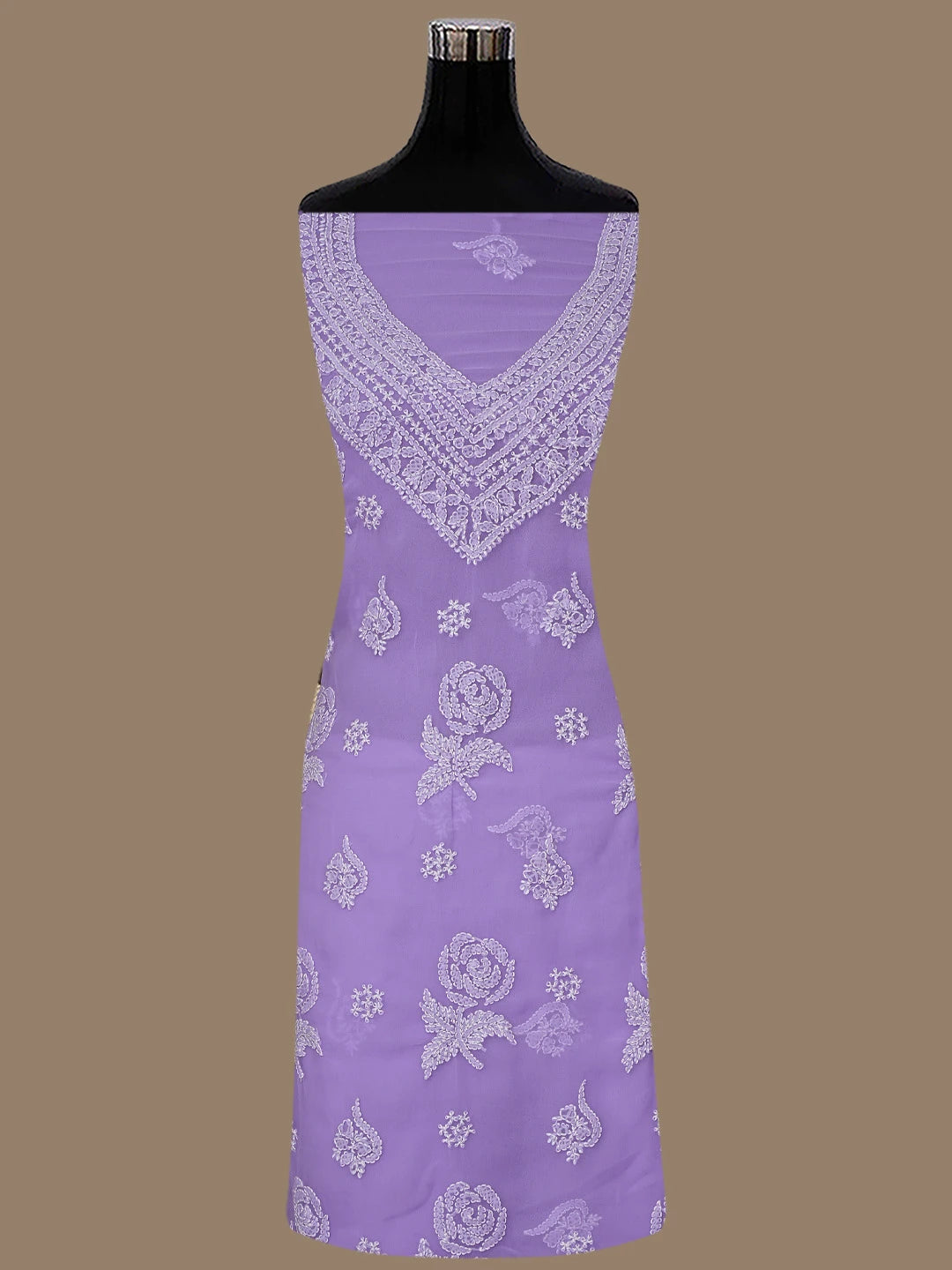 Ada Hand Embroidered Mauve Georgette Lucknowi Chikankari Unstitched Suit Piece 01A866858
