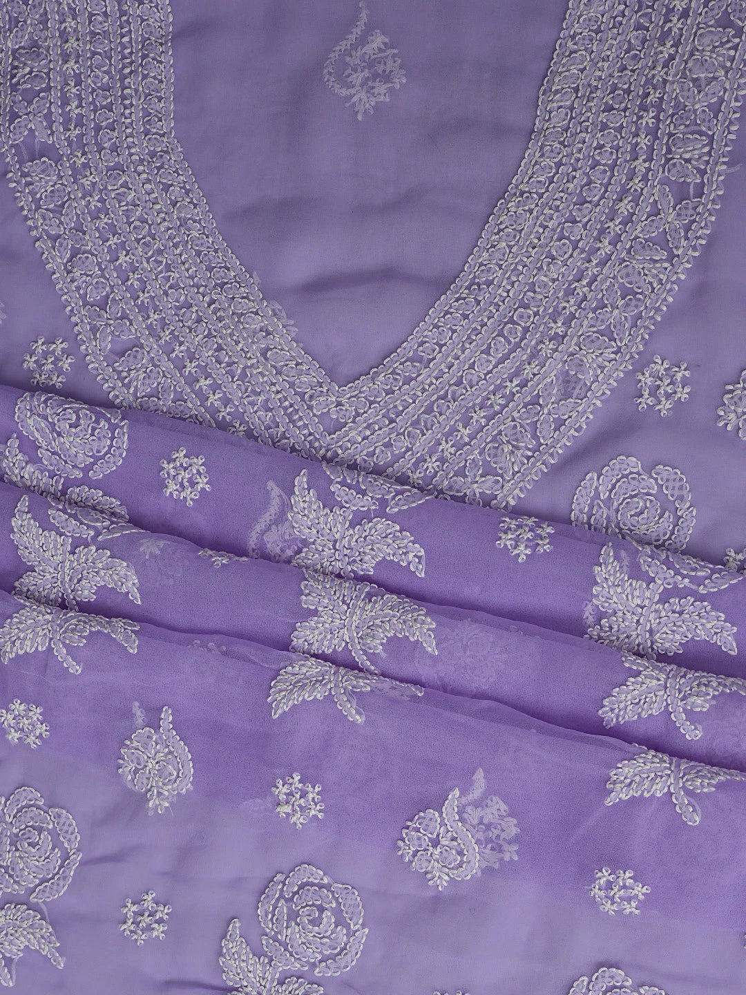 Ada Hand Embroidered Mauve Georgette Lucknowi Chikankari Unstitched Suit Piece 01A866858