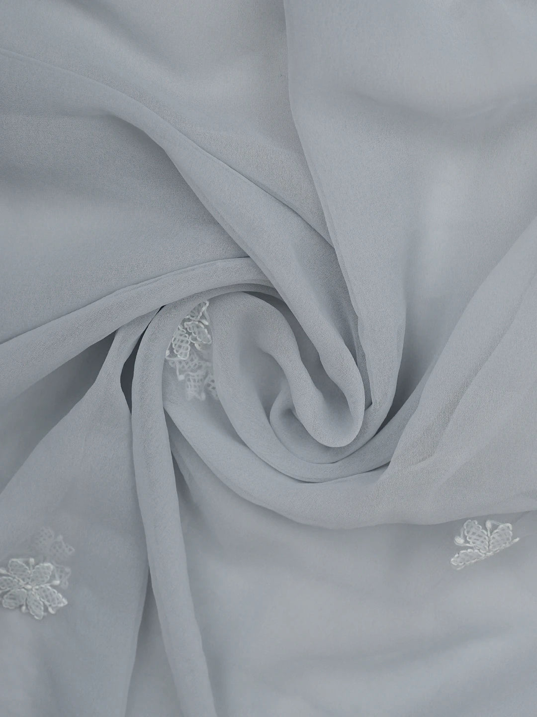 Ada Hand Embroidered Grey Georgette Lucknowi Chikankari Unstitched Suit Piece 01A867455