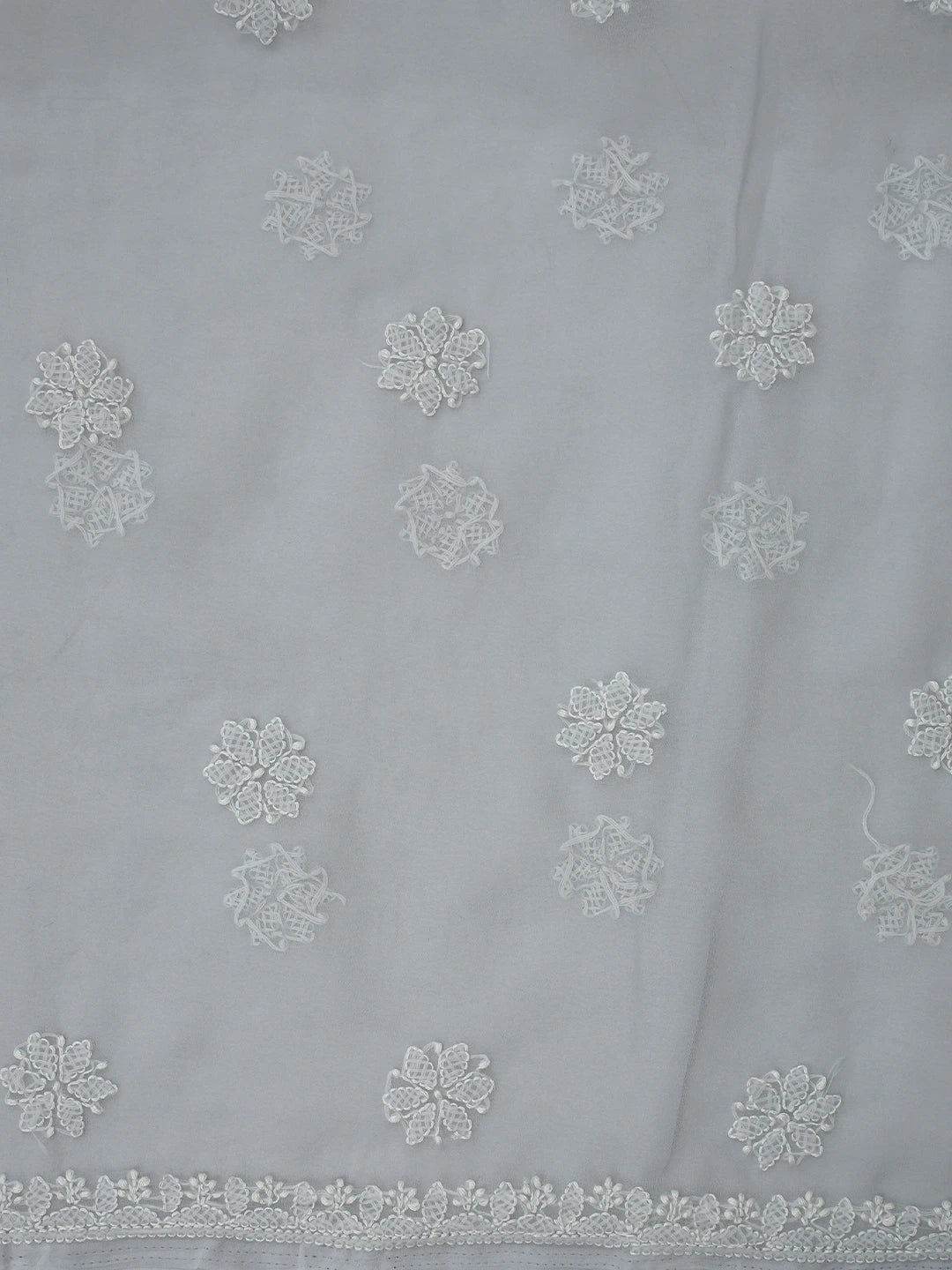 Ada Hand Embroidered Grey Georgette Lucknowi Chikankari Unstitched Suit Piece 01A867455