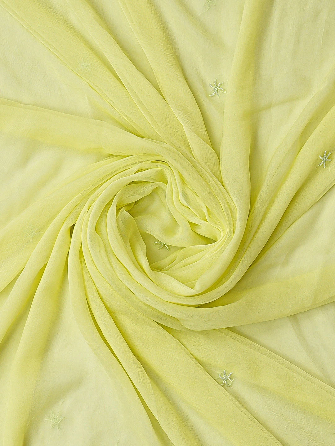 Ada Hand Embroidered Lime Green Cotton Lucknowi Chikankari Unstitched Suit Piece With Cutdana Work 01A677764