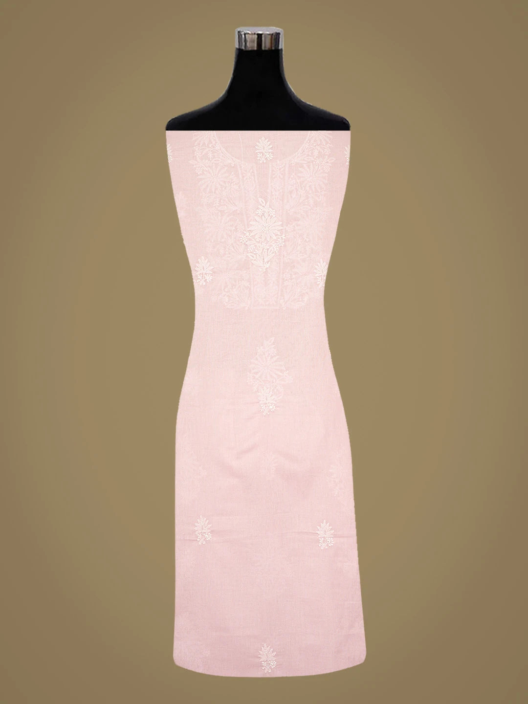 Ada Hand Embroidered Pink Cotton Lucknowi Chikankari Unstitched Suit Piece 01A773534