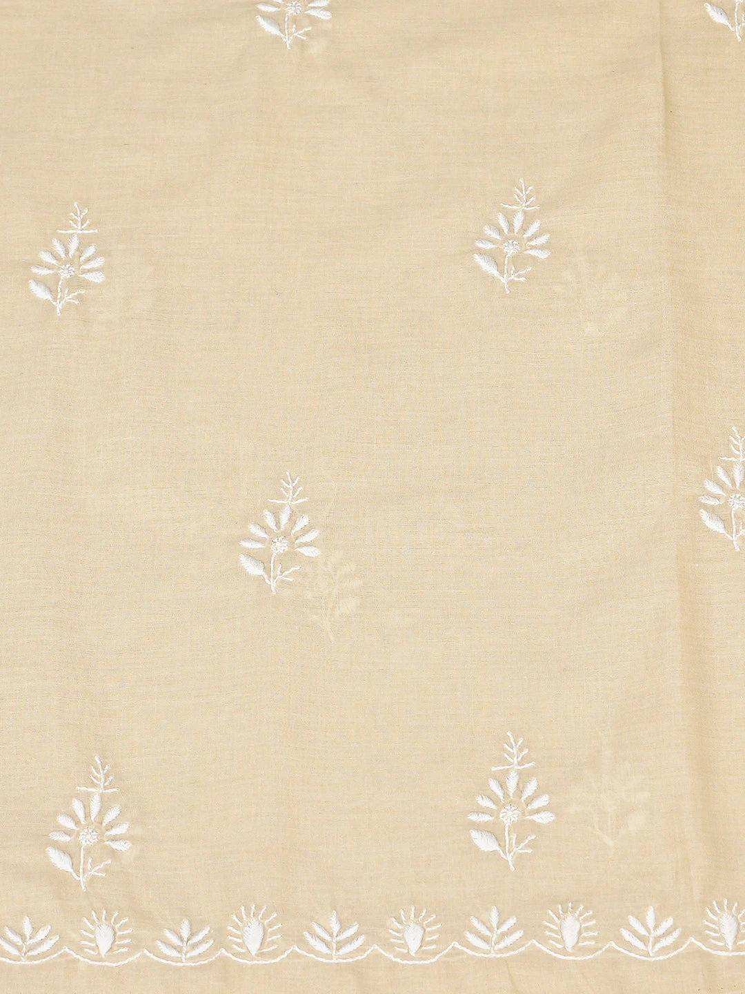 Ada Hand Embroidered Fawn Cotton Lucknowi Chikankari Unstitched Suit Piece 01A762922