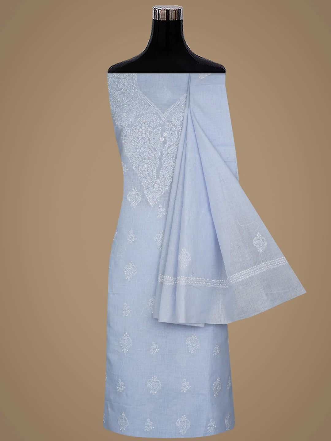 Ada Hand Embroidered Lavender Cotton Lucknowi Chikankari Unstitched Suit Piece 01A867094