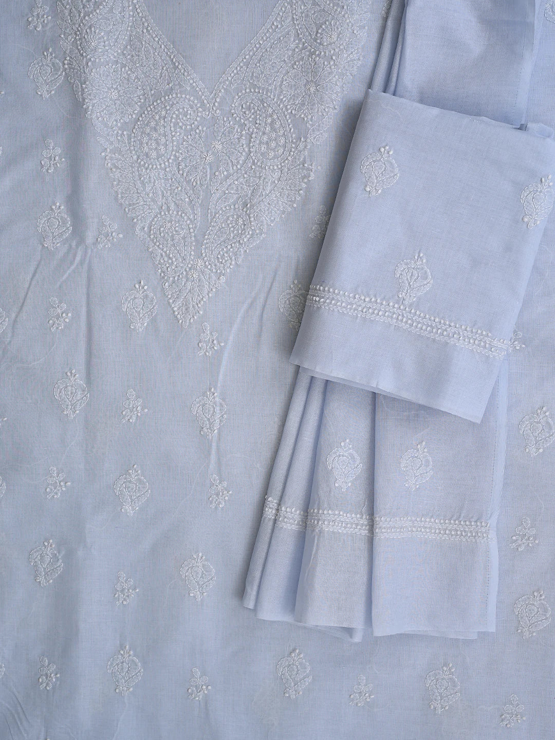 Ada Hand Embroidered Lavender Cotton Lucknowi Chikankari Unstitched Suit Piece 01A867094