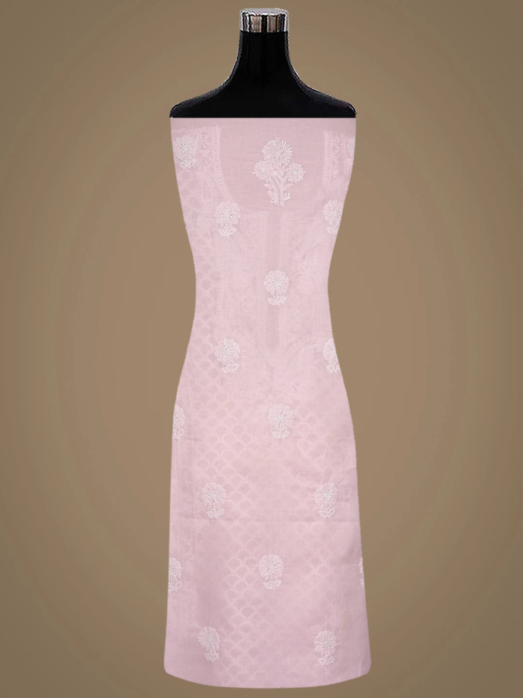 Ada Hand Embroidered Pink Cotton Lucknowi Chikankari Unstitched Suit Piece 01A867479