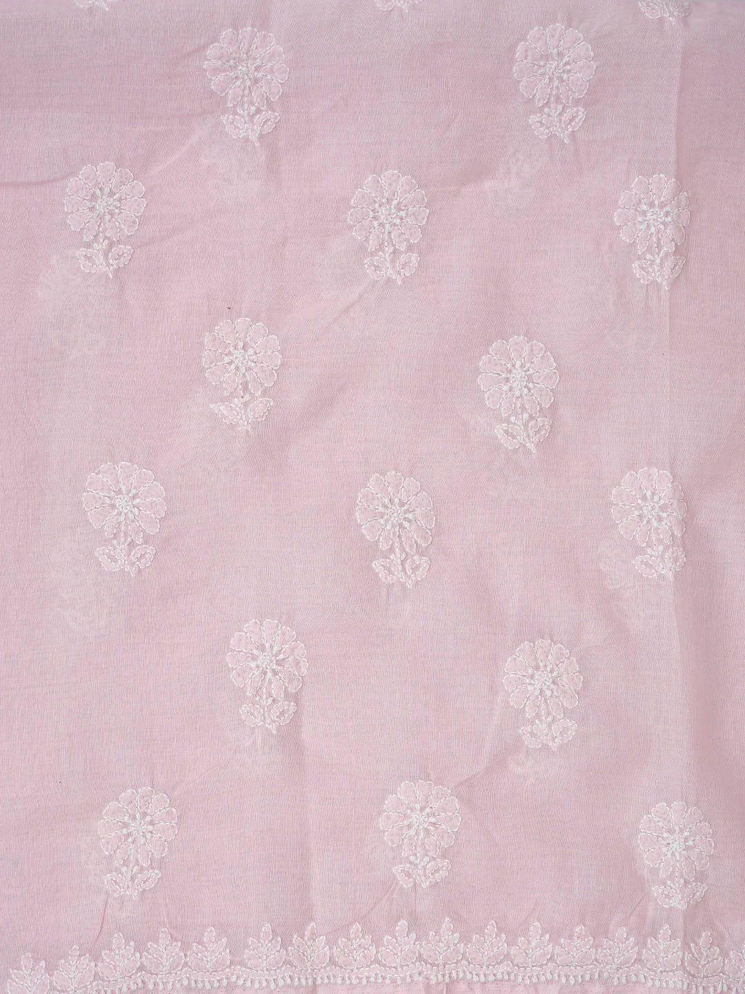 Ada Hand Embroidered Pink Cotton Lucknowi Chikankari Unstitched Suit Piece 01A867479