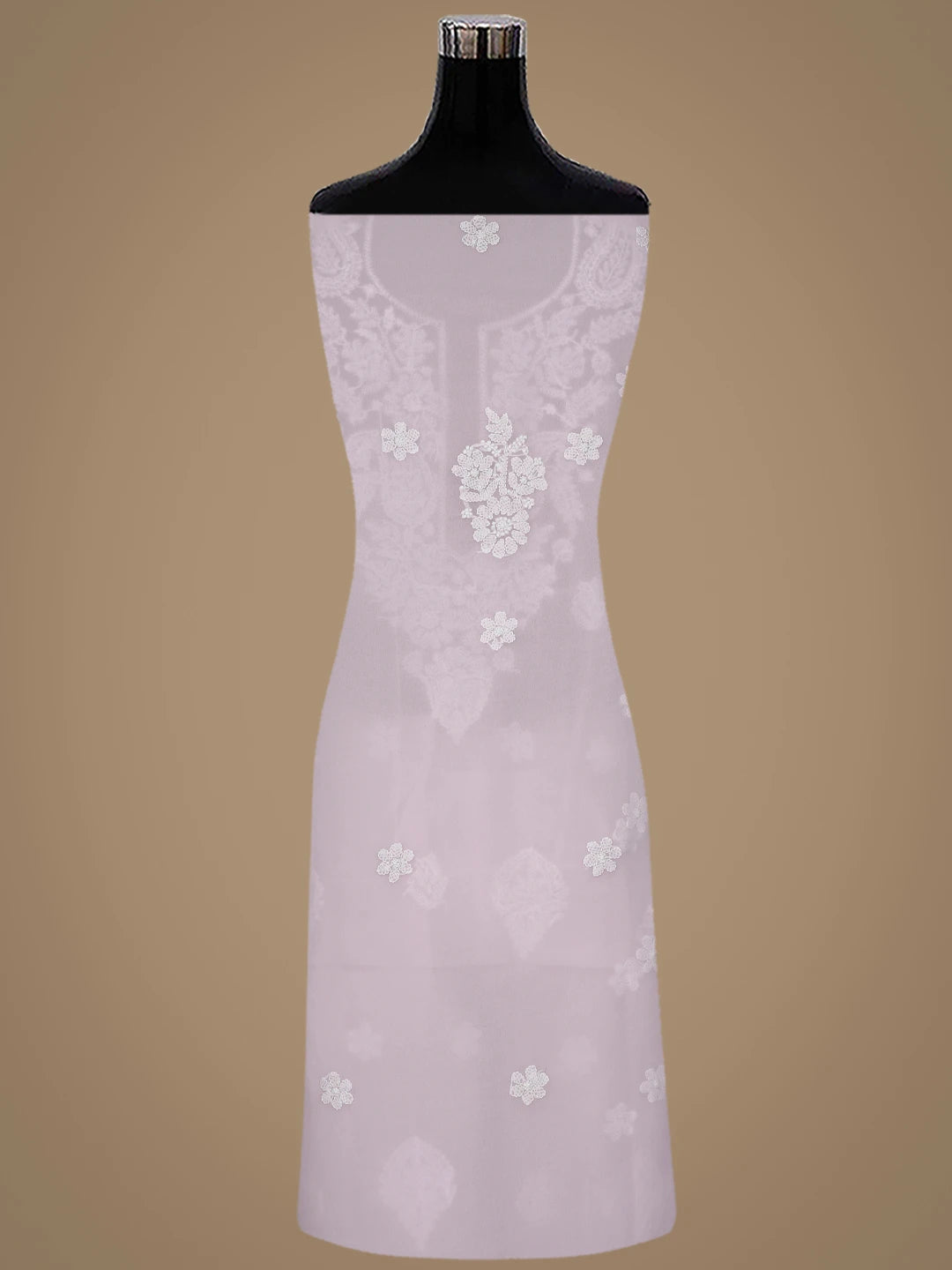 Ada Hand Embroidered Baby Pink Georgette Lucknowi Chikankari Unstitched Suit Piece 01A867424