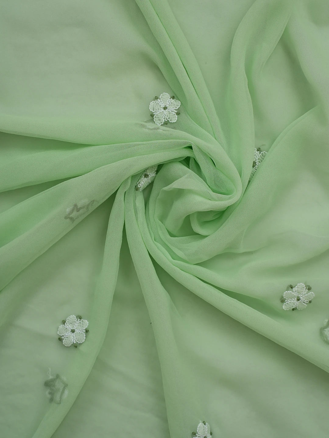 Ada Hand Embroidered Mint Green Georgette Lucknowi Chikankari Unstitched Suit Piece 01A867448