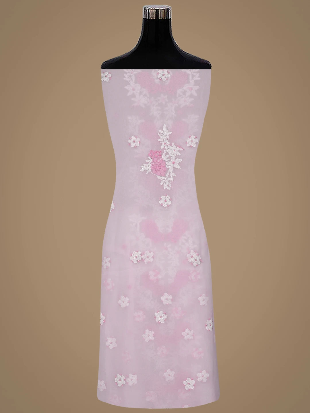 Ada Hand Embroidered Baby Pink Georgette Lucknowi Chikankari Unstitched Suit Piece 01A867449