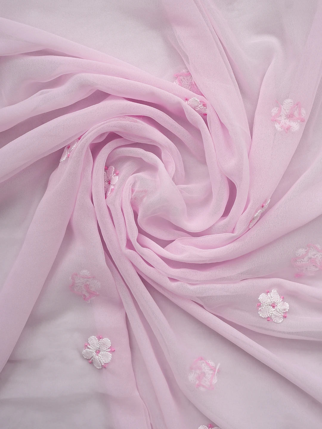 Ada Hand Embroidered Baby Pink Georgette Lucknowi Chikankari Unstitched Suit Piece 01A867449