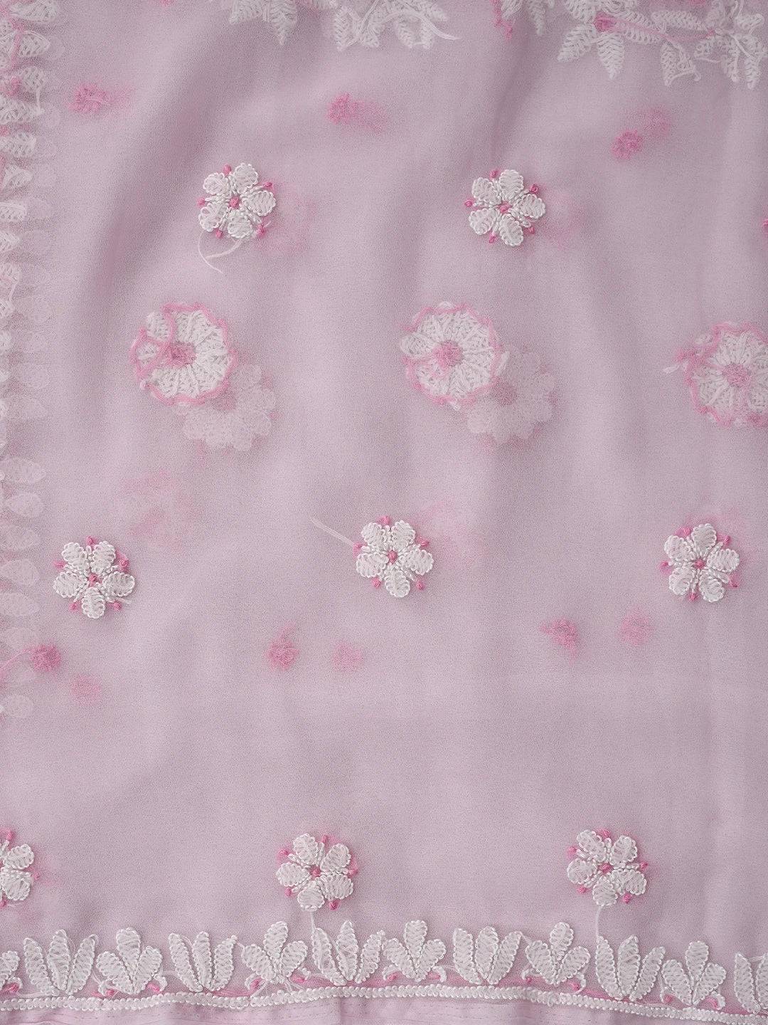 Ada Hand Embroidered Baby Pink Georgette Lucknowi Chikankari Unstitched Suit Piece 01A867449