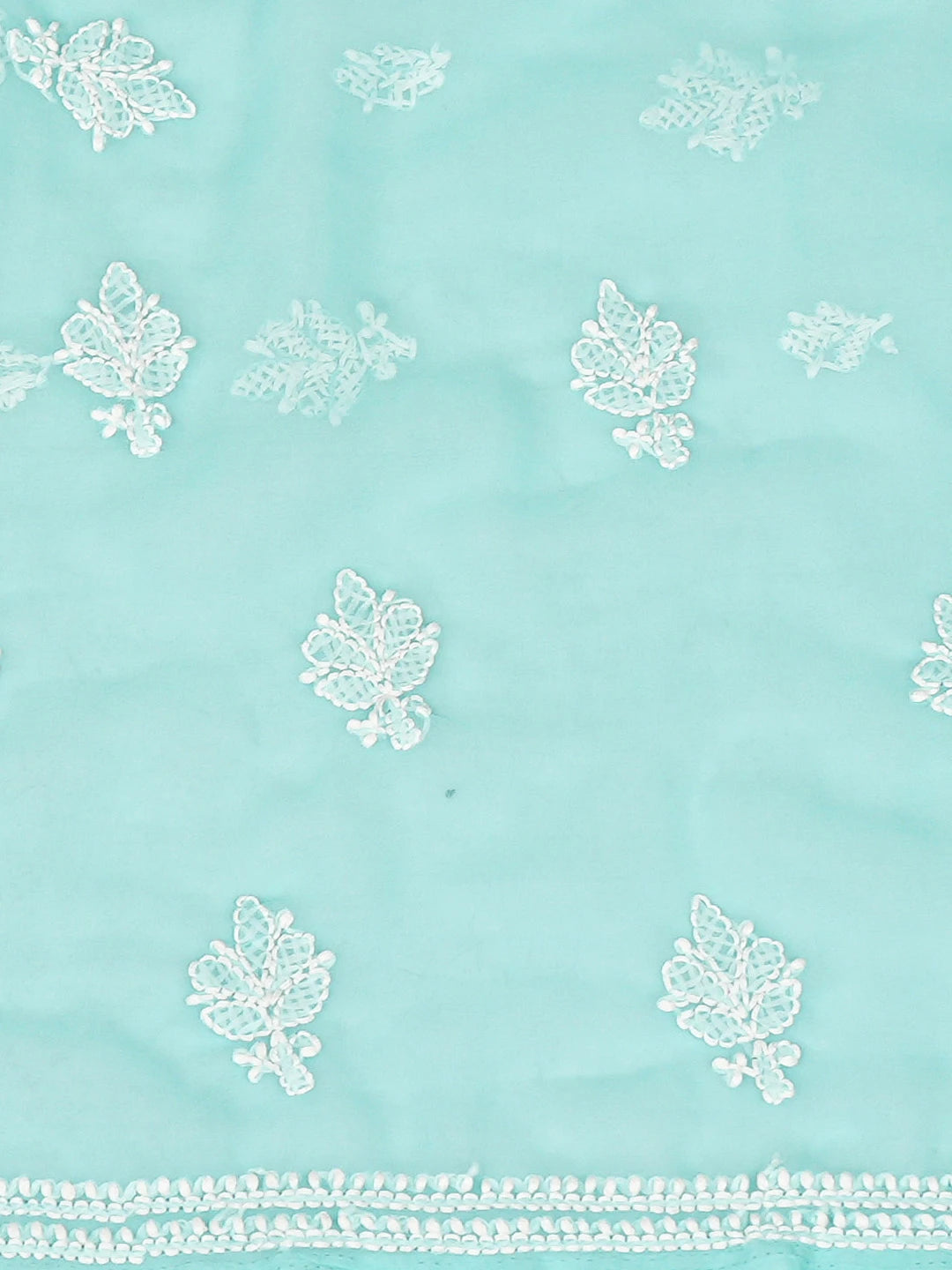 Ada Hand Embroidered Sea Green Georgette Lucknowi Chikankari Unstitched Suit Piece 01A866825