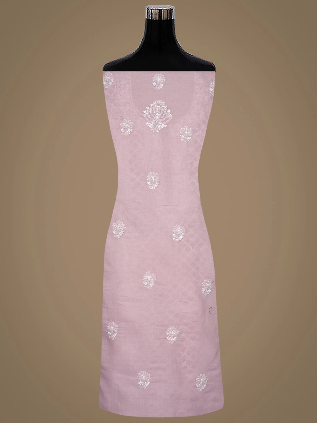 Ada Hand Embroidered Dusty Rose Pink Cotton Lucknowi Chikankari Unstitched Suit Piece 01A867482