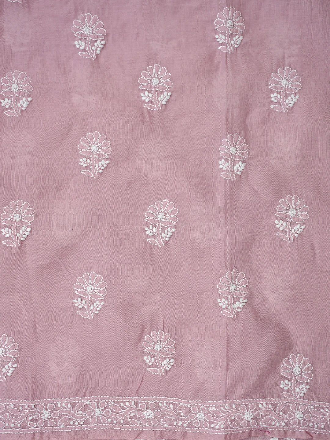 Ada Hand Embroidered Dusty Rose Pink Cotton Lucknowi Chikankari Unstitched Suit Piece 01A867482