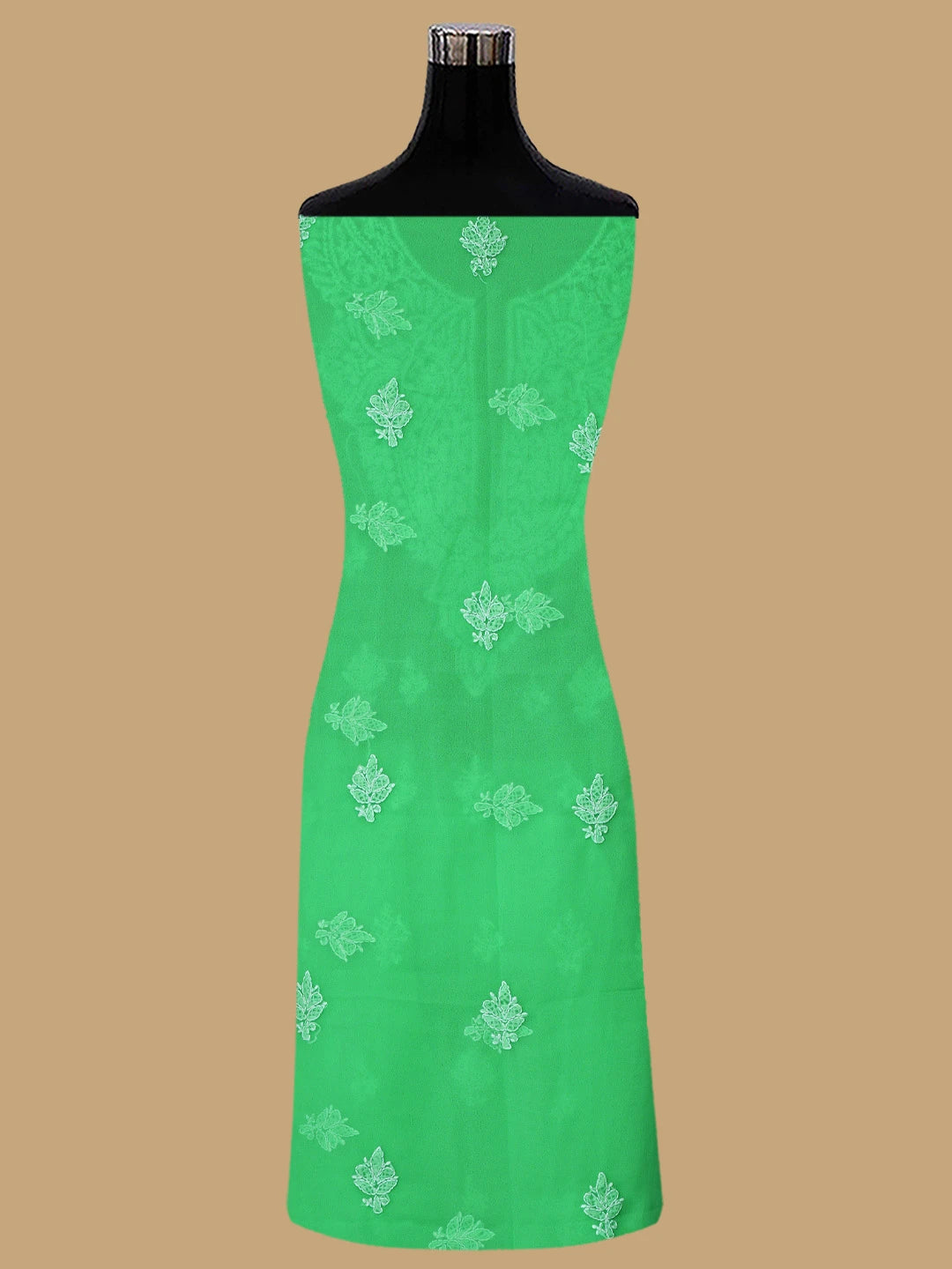 Ada Hand Embroidered Green Georgette Lucknowi Chikankari Unstitched Suit Piece 01A866780