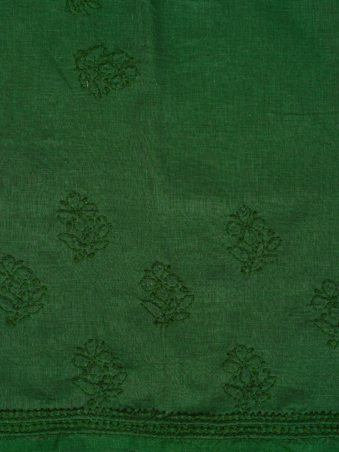 Ada Hand Embroidered Juniper Green Cotton Lucknowi Chikankari Unstitched Suit Piece 01A867049