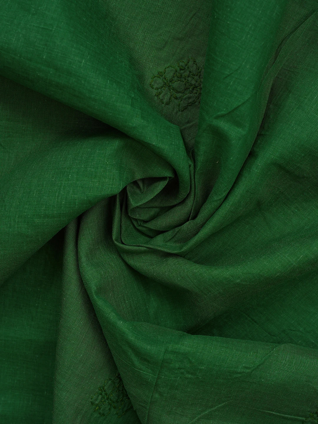 Ada Hand Embroidered Juniper Green Cotton Lucknowi Chikankari Unstitched Suit Piece 01A867049