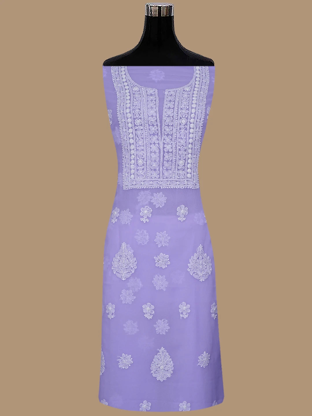 Ada Hand Embroidered Mauve Georgette Lucknowi Chikankari Unstitched Suit Piece 01A867456