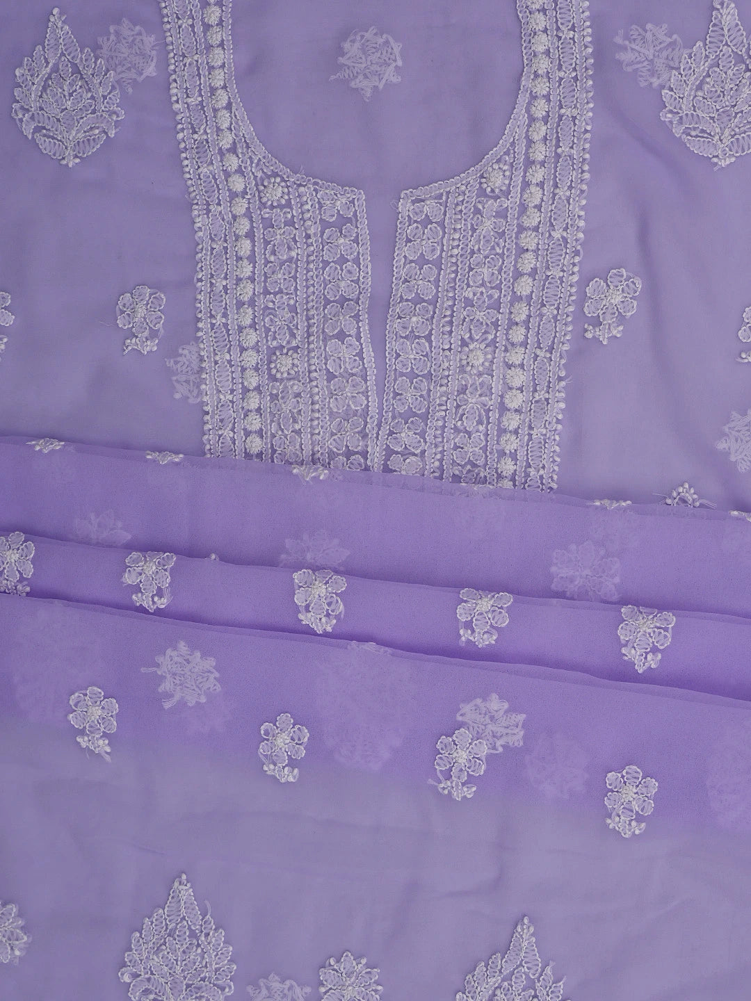 Ada Hand Embroidered Mauve Georgette Lucknowi Chikankari Unstitched Suit Piece 01A867456